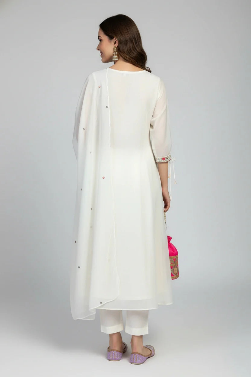 Teal Embroidered Kurta