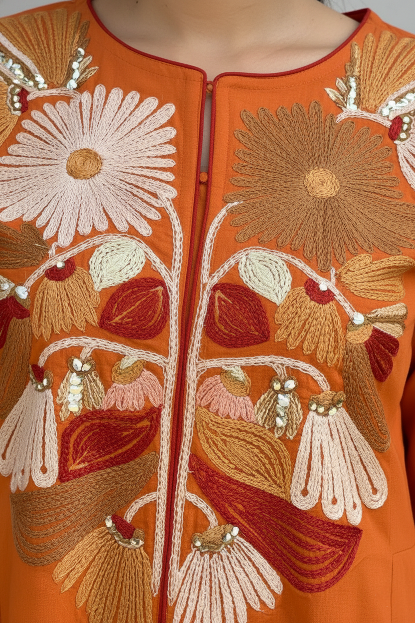 Orange Mandarin Kurta