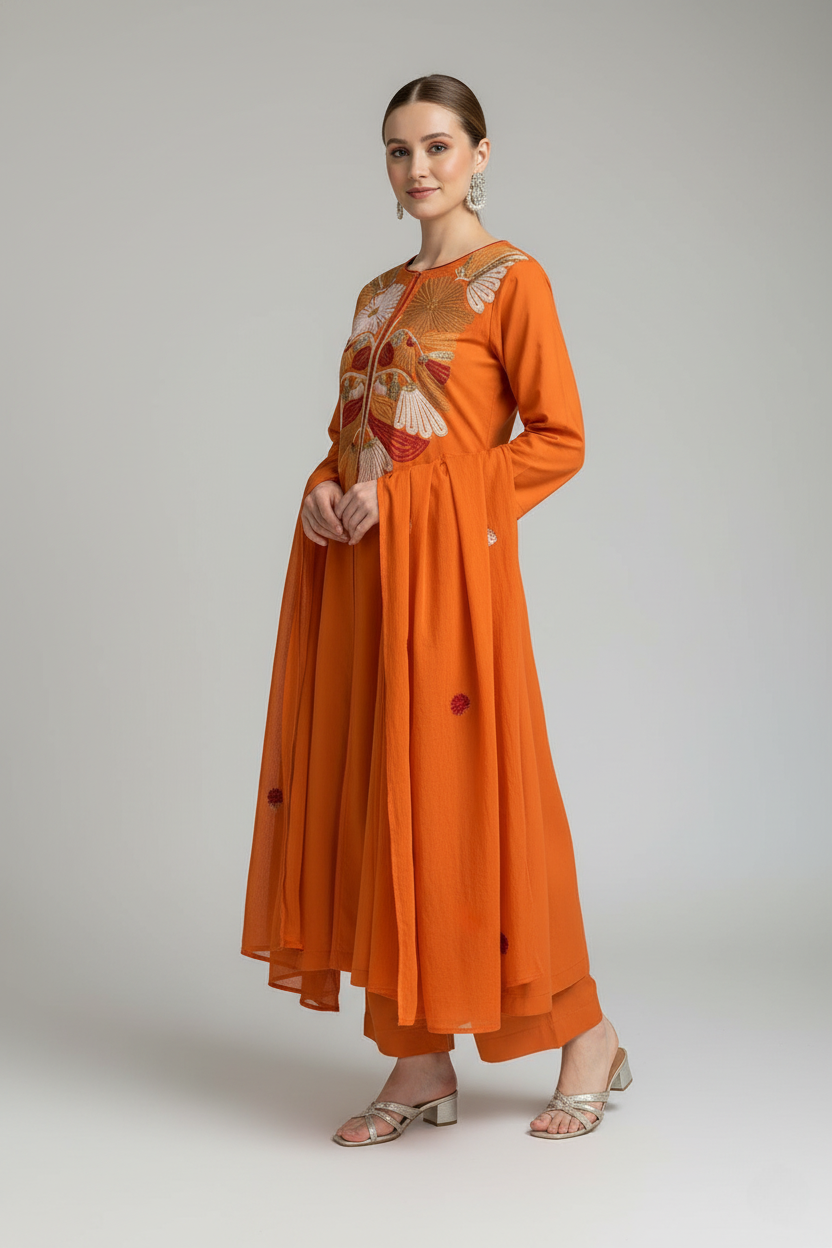 Orange Mandarin Kurta