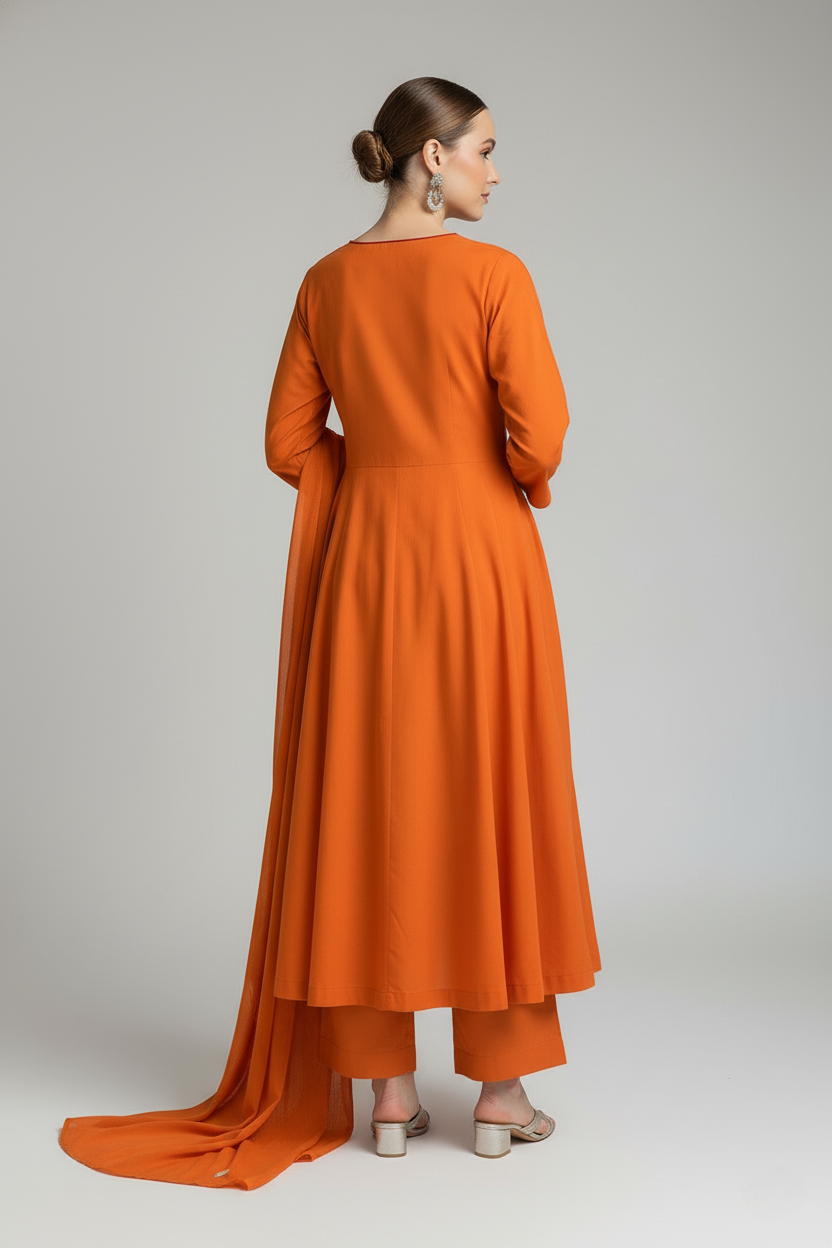 Orange Mandarin Kurta