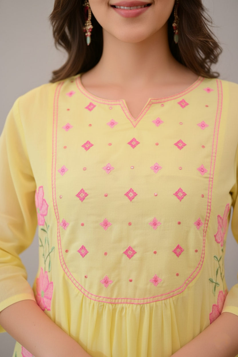 Pastel Flower Kurta