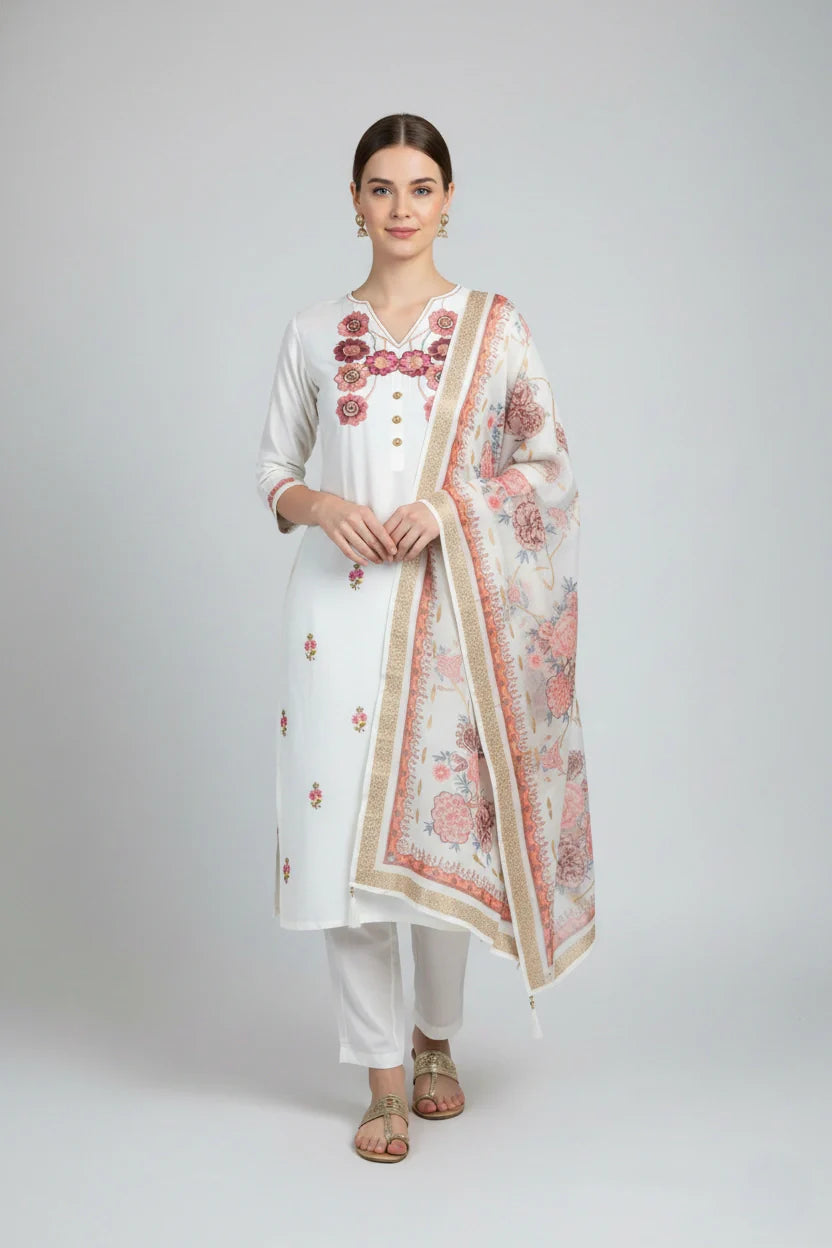 White Elegant Kurta