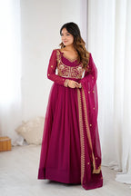 Royal Magenta Gown Set