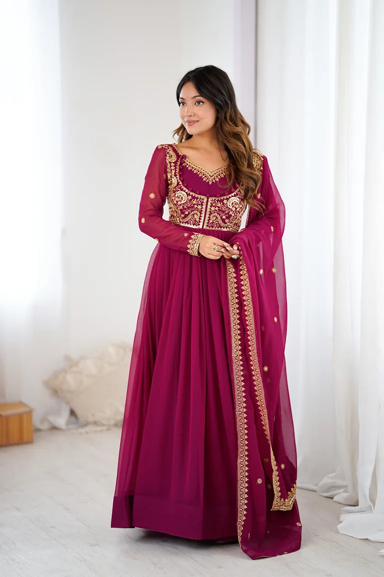 Royal Magenta Gown Set