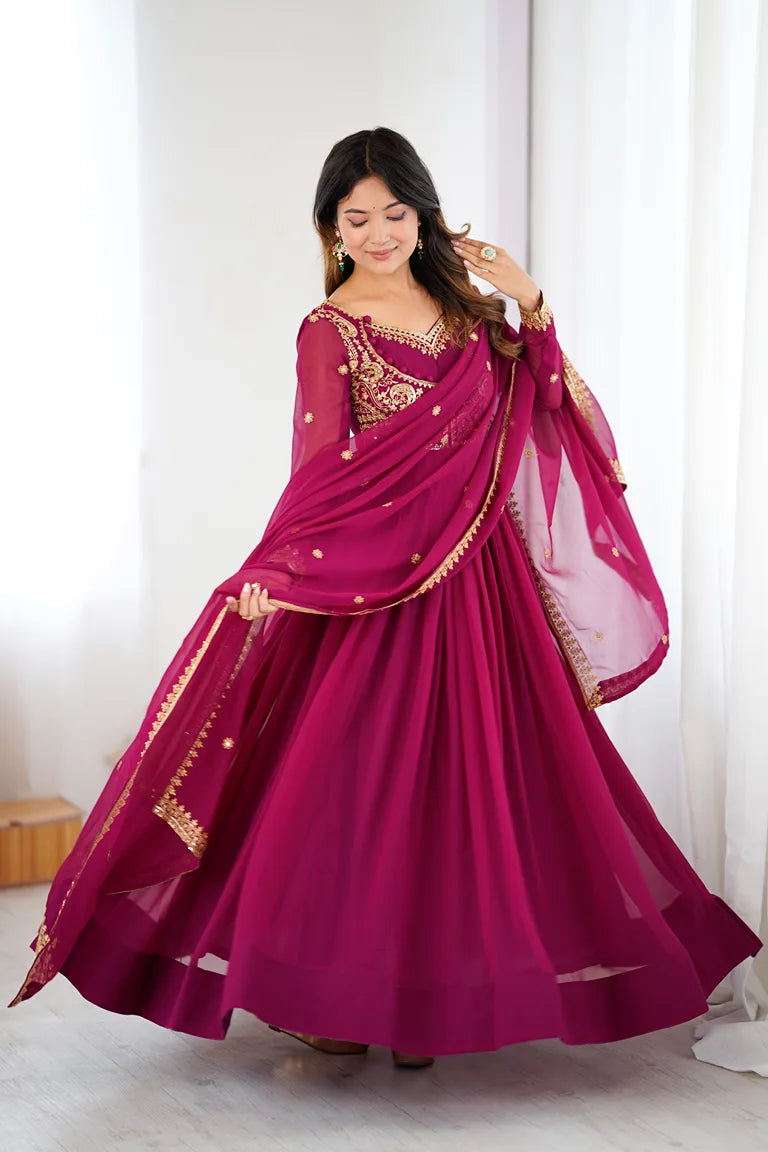 Royal Magenta Gown Set