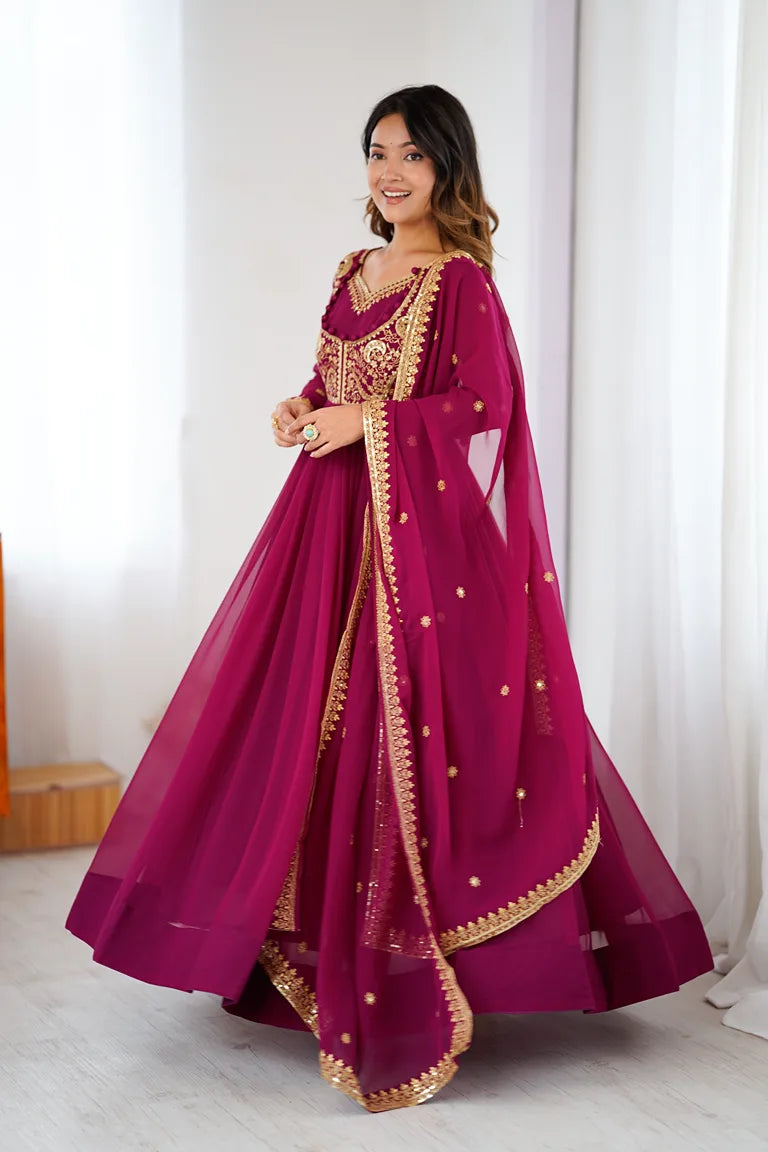 Royal Magenta Gown Set