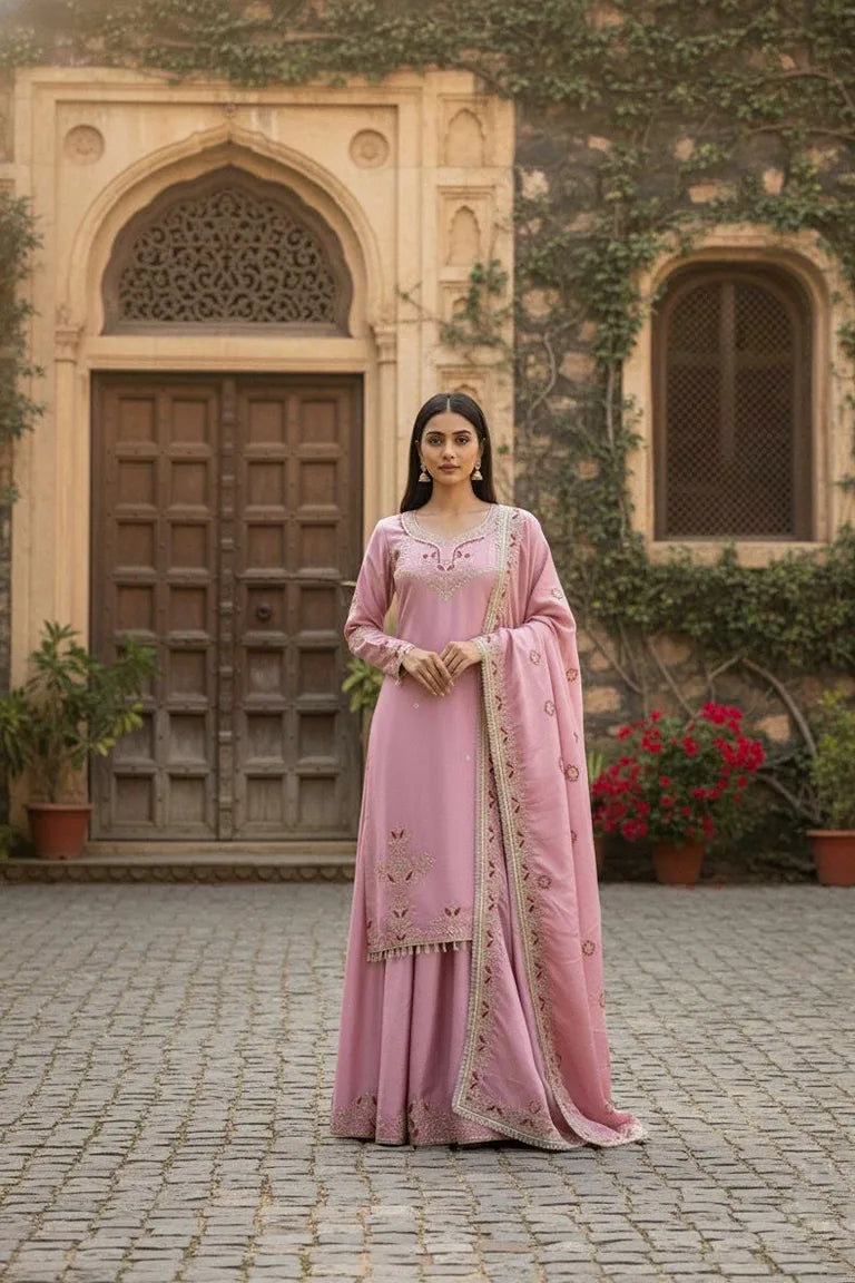 Pink Designer Party Wear Suit
