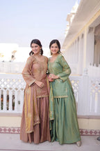 Festive Fendi Crush Sharara Suit