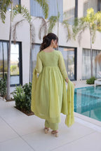 Mal Chanderi Anarkali Set