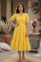 Muslin Silk Checkered Summer Dress