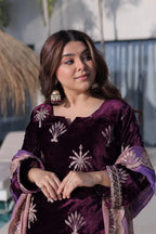 Wine Velvet  Palazzo Suit