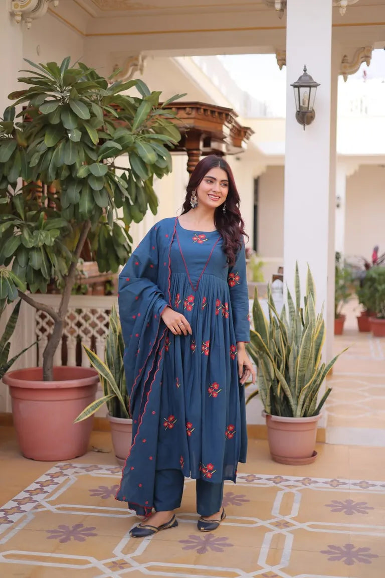 Traditional Cotton Embroidered 3-Piece Set