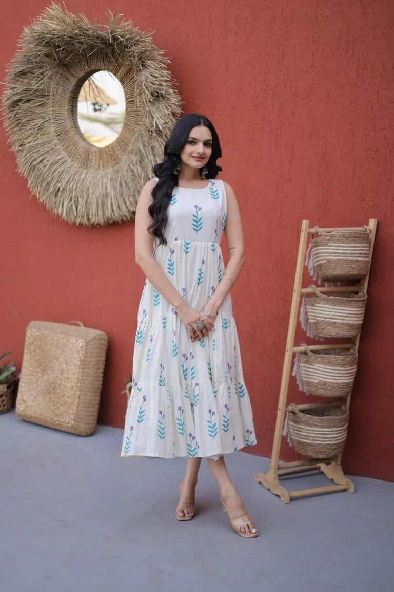 Sleeveless  A-Line Midi Dress