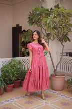 Embroidered Cotton Tiered Maxi Dress