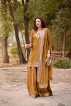 Designer Mul Chanderi Suit with Sequins