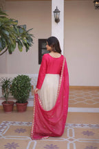 Festive Kali Pattern Gown with Full Sleeves