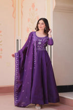 Women's Crush Anarkali Gown & Dupatta