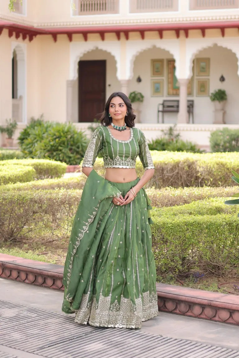 Festive Zari Sequins Lehenga Choli
