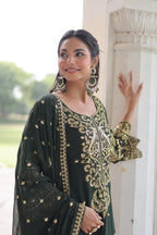 Party Wear Faux Blooming 3-Piece Suit