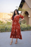 Puff Sleeve Square Neck Kurti