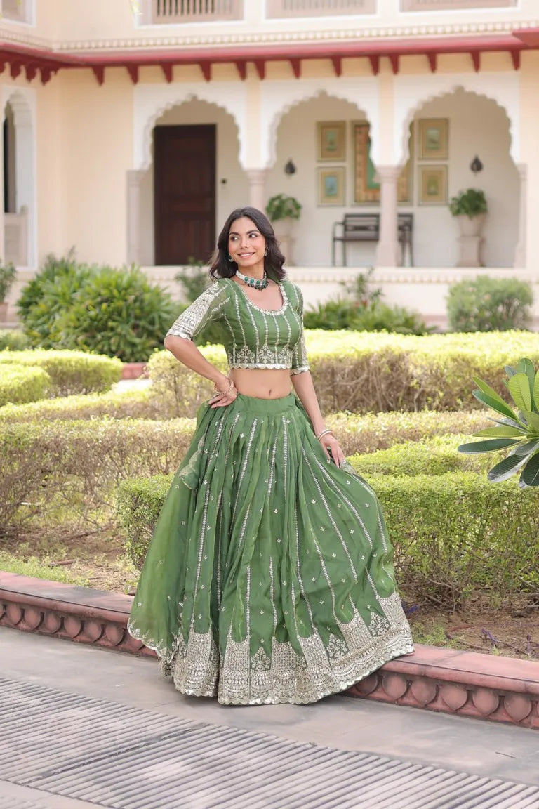 Festive Zari Sequins Lehenga Choli