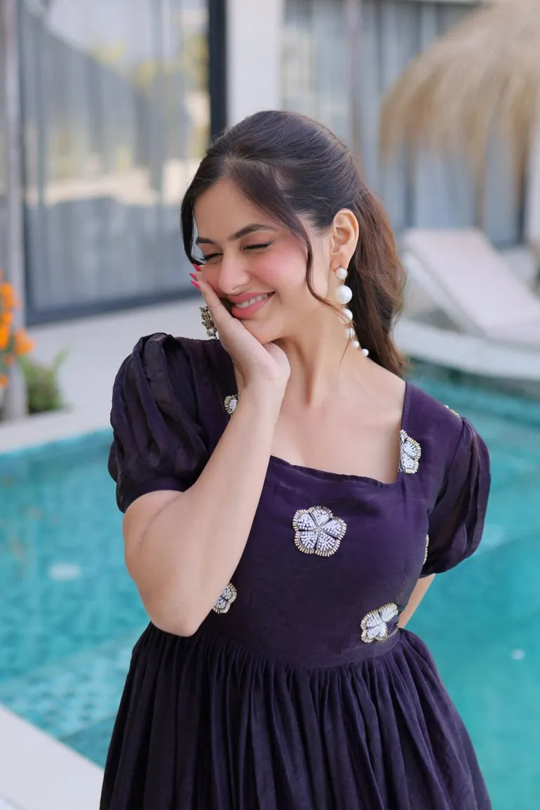 Silver Crunchy Tiered Maxi Dress
