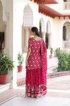 Party Wear Kurti with Sharara Dupatta
