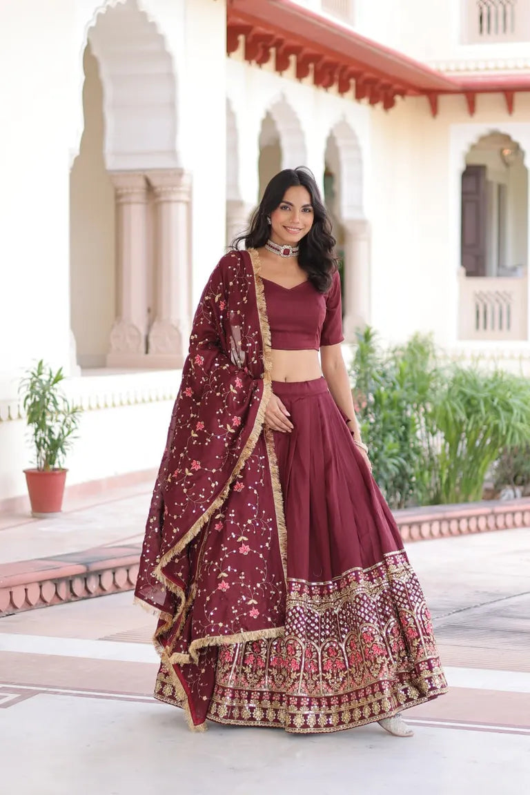 Traditional Embroidered Lehenga Set