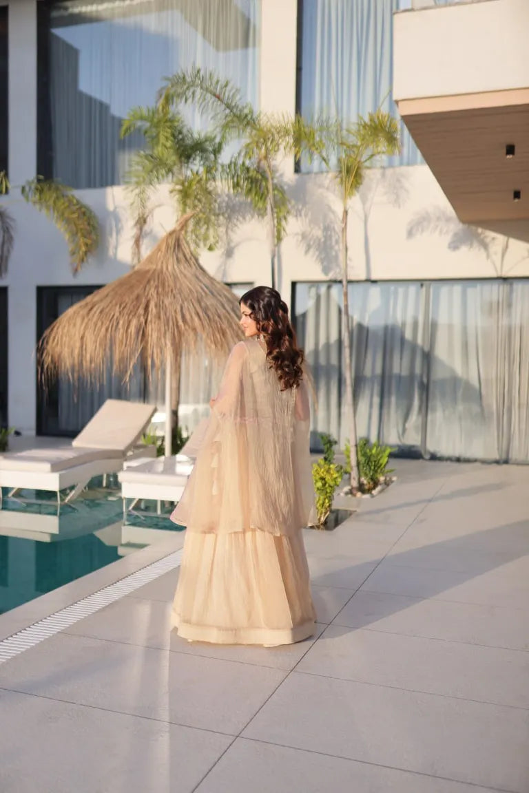 Premium Gold Lehenga with Shrug