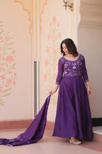Women's Crush Anarkali Gown & Dupatta
