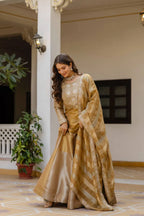 Golden Banarasi Lehenga Set