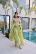 Mal Chanderi Anarkali Set