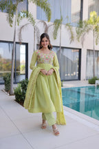 Mal Chanderi Anarkali Set