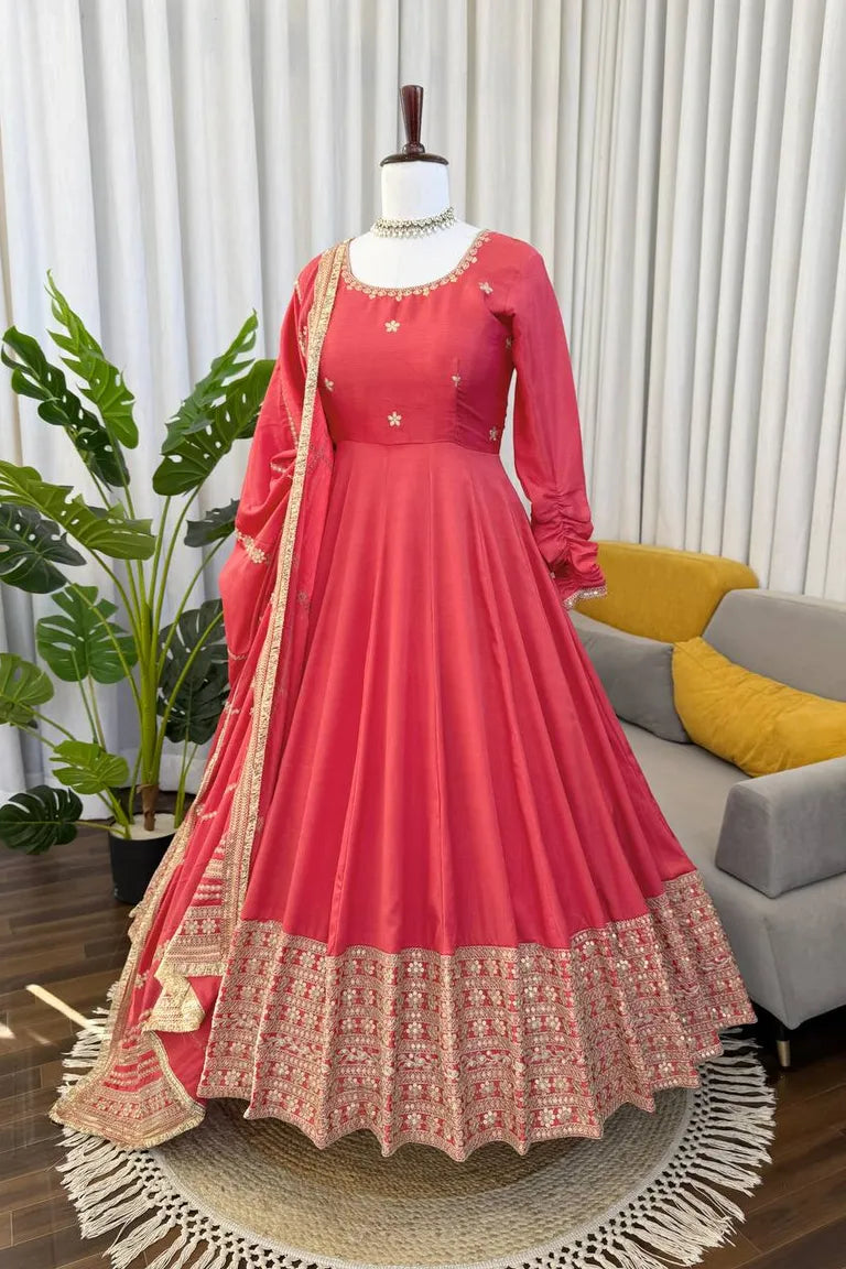 Designer Coding Work Anarkali Dress