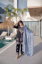 Velvet Bell Sleeve Suit