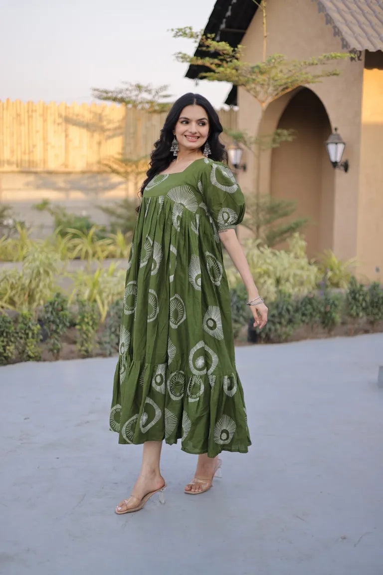 Puff Sleeve Square Neck Kurti