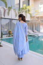Mal Chanderi Anarkali Set