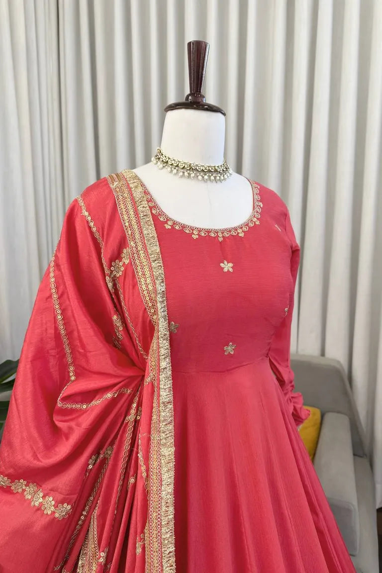 Designer Coding Work Anarkali Dress