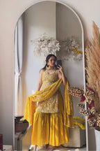 Festive Simmer Silk Sharara Set