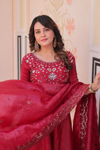 Women's Crush Anarkali Gown & Dupatta