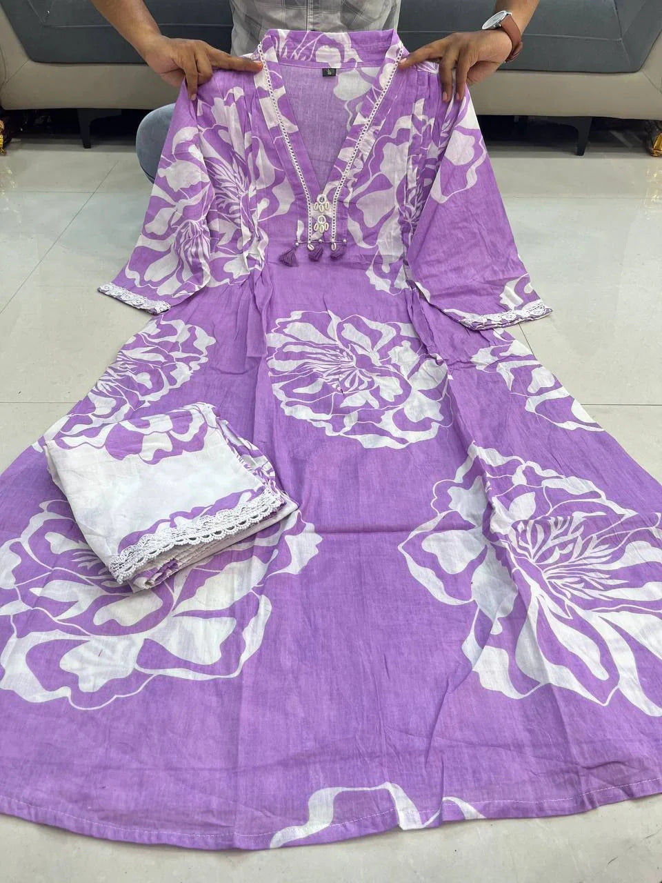 Printed Cotton Kurta Set