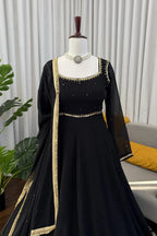 Party Wear Black Anarkali gown