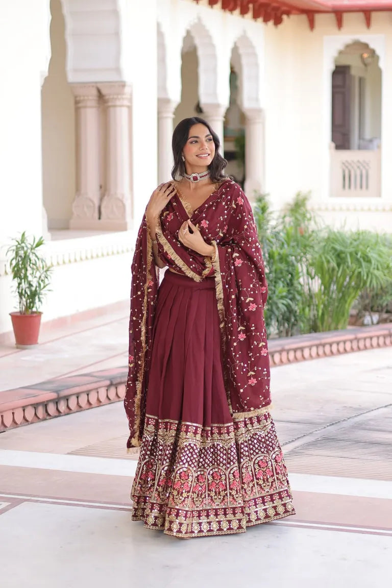 Traditional Embroidered Lehenga Set