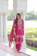 Party Wear Faux Blooming 3-Piece Suit