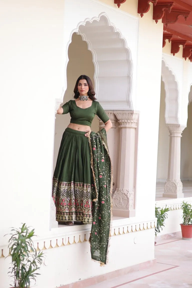 Traditional Embroidered Lehenga Set