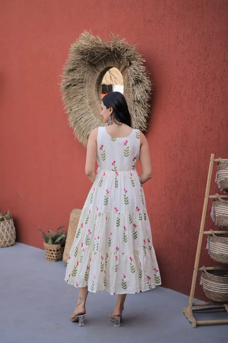 Sleeveless  A-Line Midi Dress