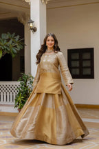 Golden Banarasi Lehenga Set