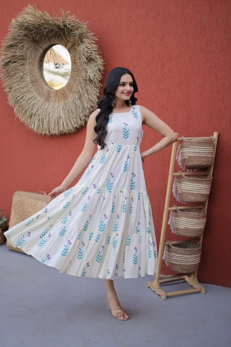 Sleeveless  A-Line Midi Dress