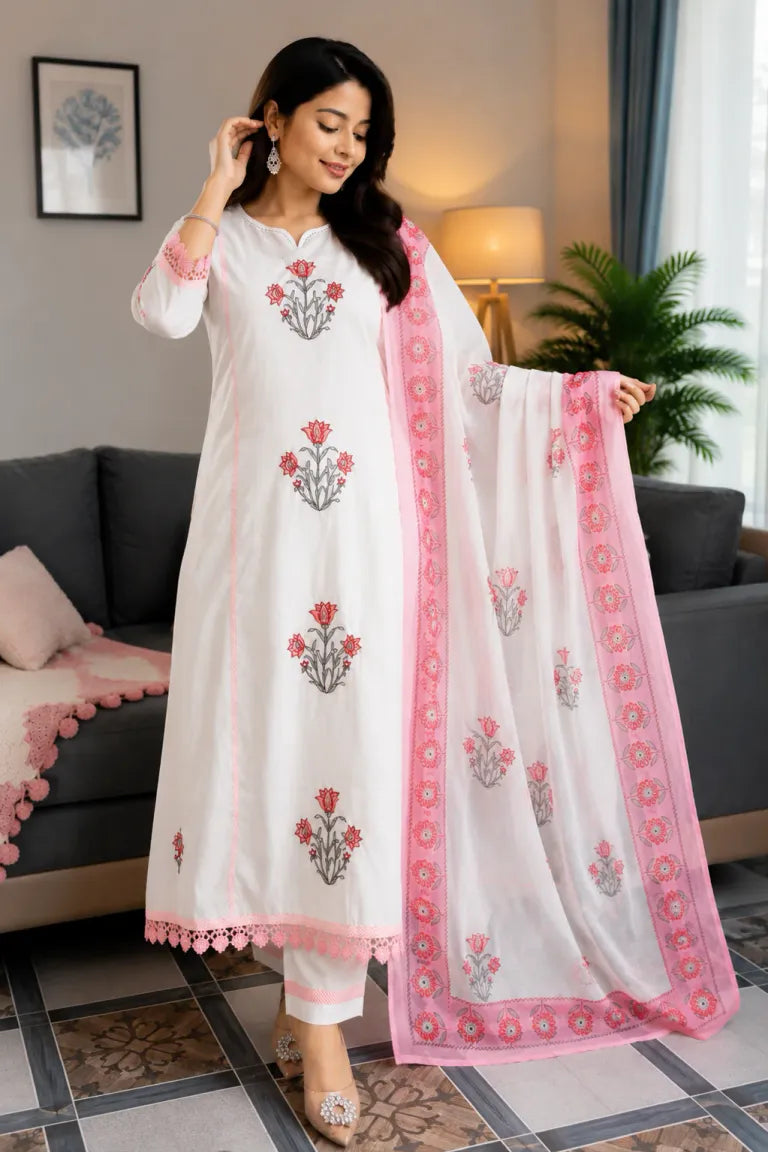 Jaipuri Taj Cotton Floral Suit Set