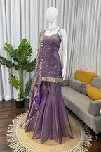 Fendy Silk Kurti with Sharara Set